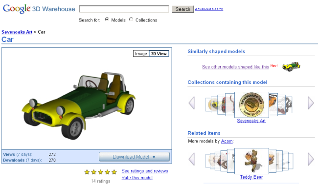 Contenidos similares en Google 3D Warehouse